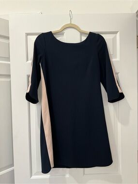 Vince Camuto Navy Dress with Blush Side Panels